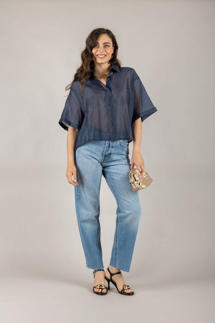 TENSIONE IN - 25C7634 - CAMICIA CROP MEZZA MANICA
