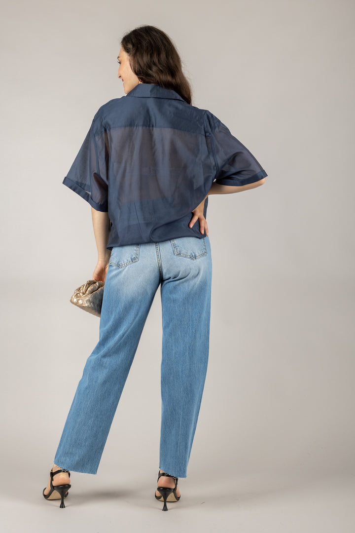 TENSIONE IN - 25C7634 - CAMICIA CROP MEZZA MANICA