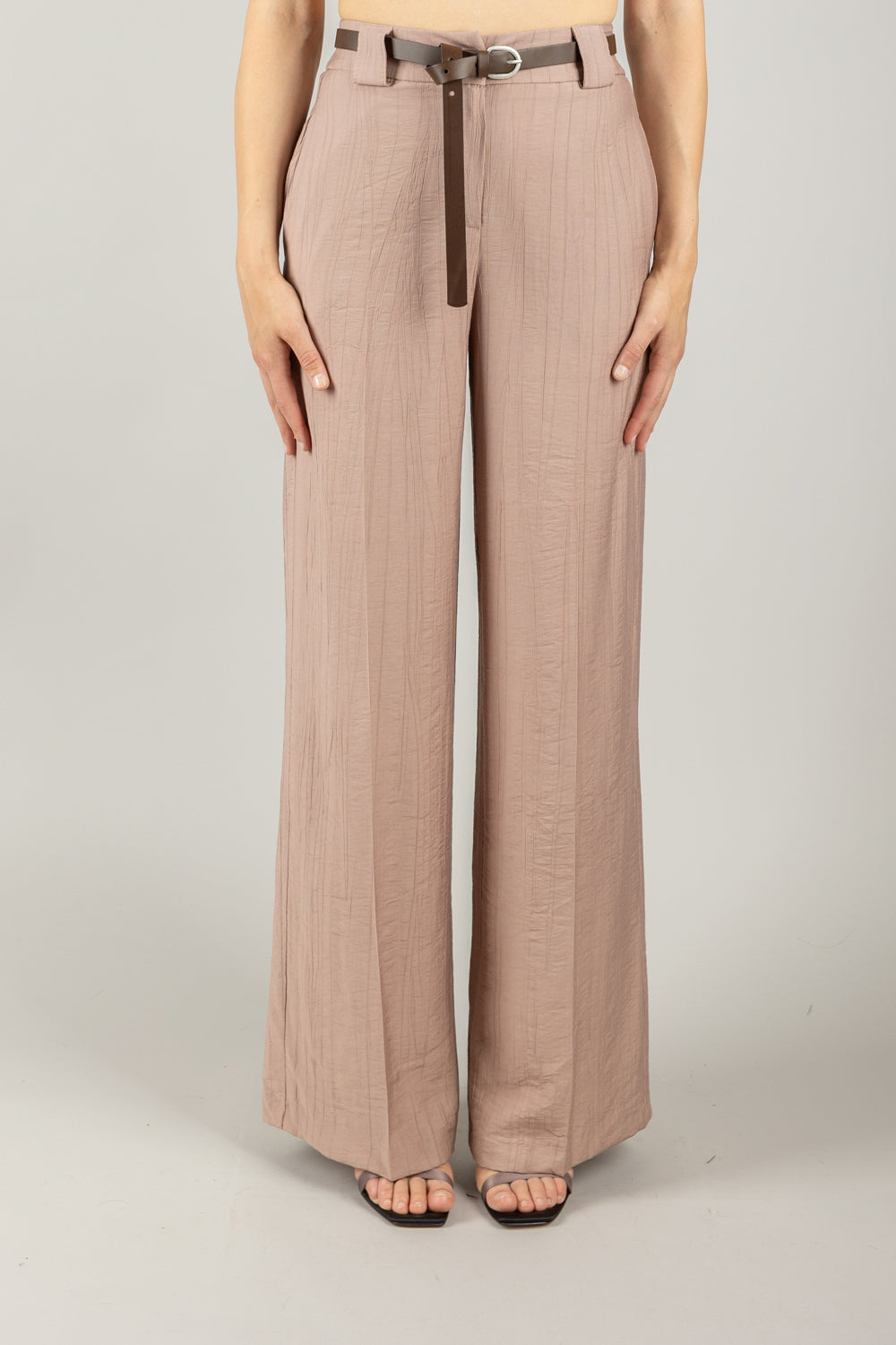 TENSIONE IN - 25P7772 - PANTALONE GOFFRATO CON CINTURA