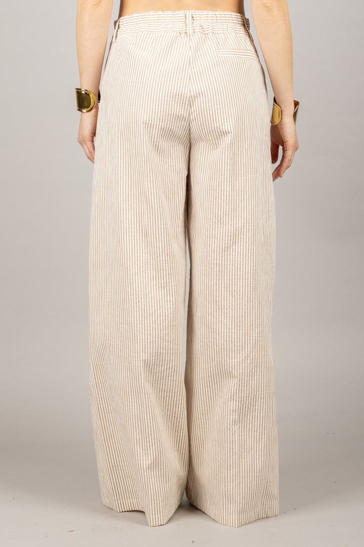 TENSIONE IN - S25P632 - PANTALONE A RIGHE CON COULISSE