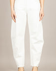 TENSIONE IN - S26P287 - JEANS  BARREL SFRANGIATO PANNA