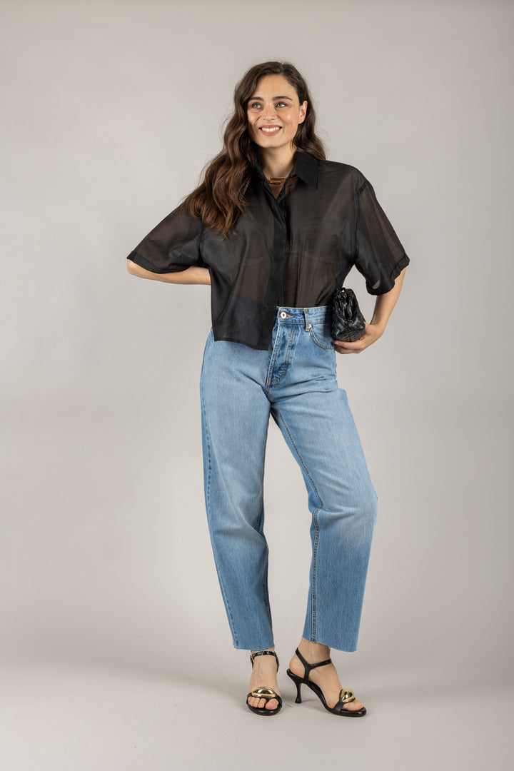 TENSIONE IN - 25C7634 - CAMICIA CROP MEZZA MANICA