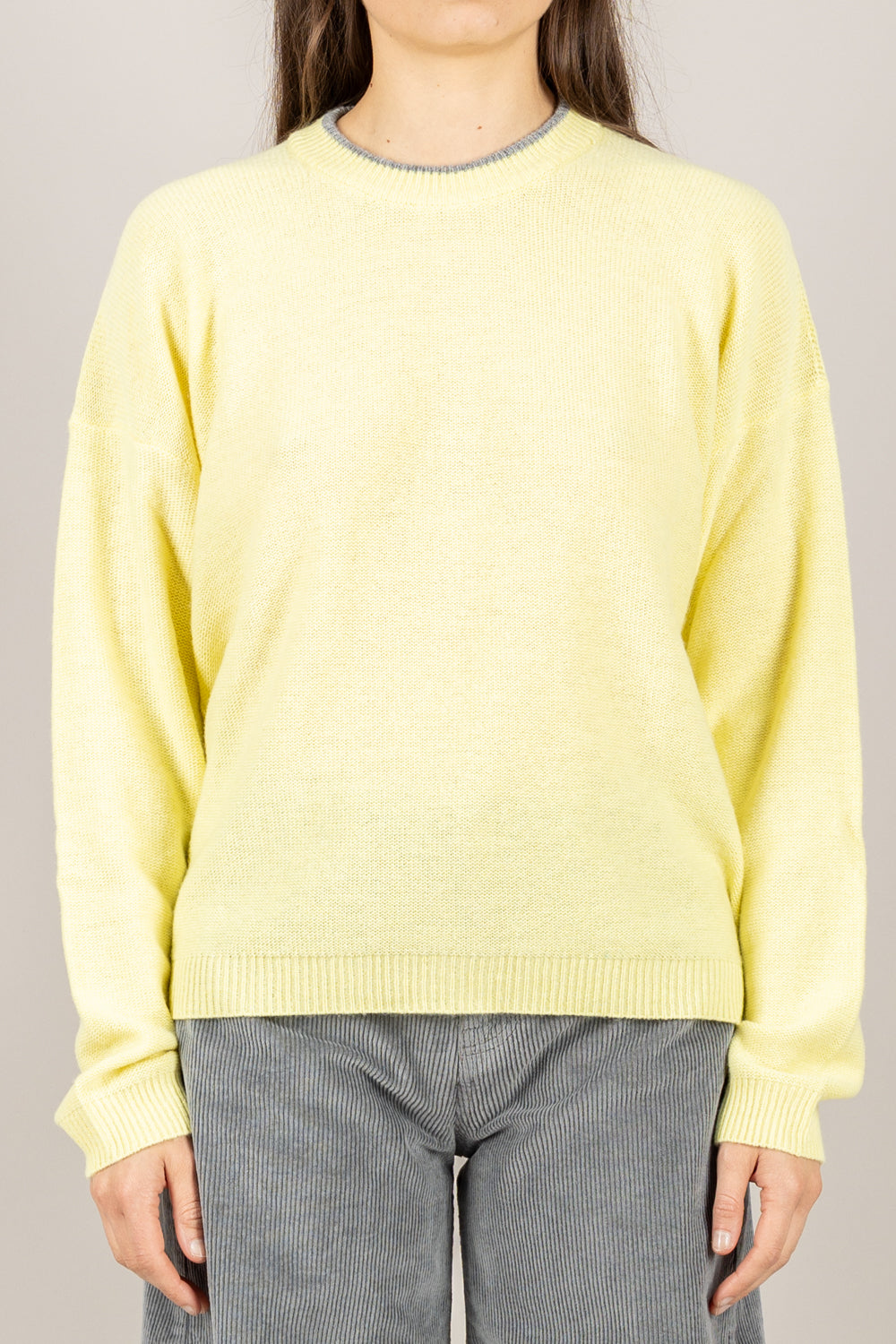 VICOLO - 77345F - MAGLIA GIROCOLLO CONTRASTO