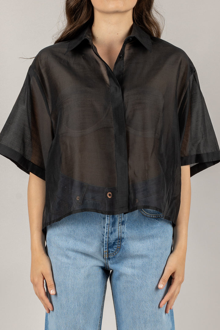 TENSIONE IN - 25C7634 - CAMICIA CROP MEZZA MANICA