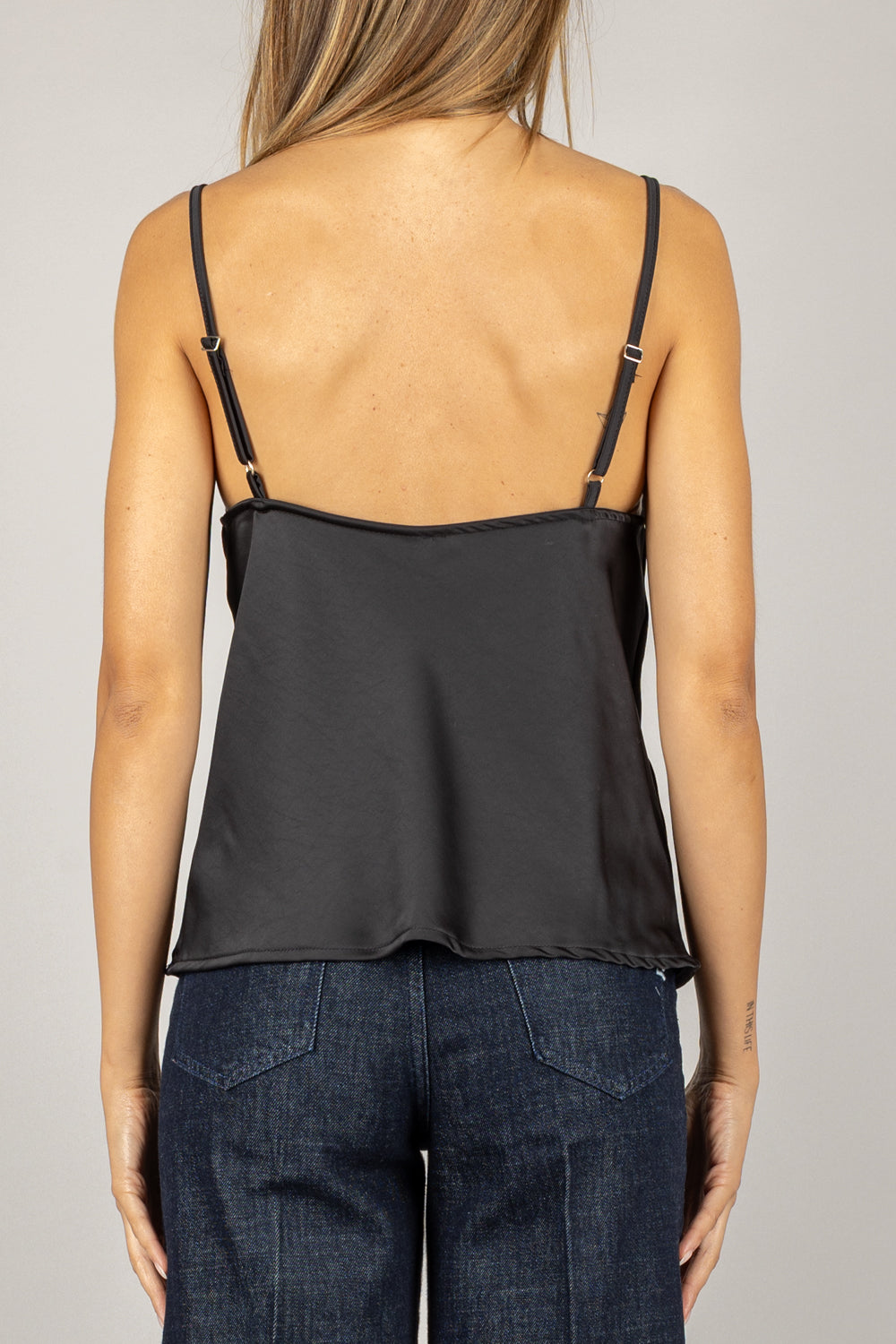 TENSIONE IN - 37634 - TOP SATIN CON PIZZO