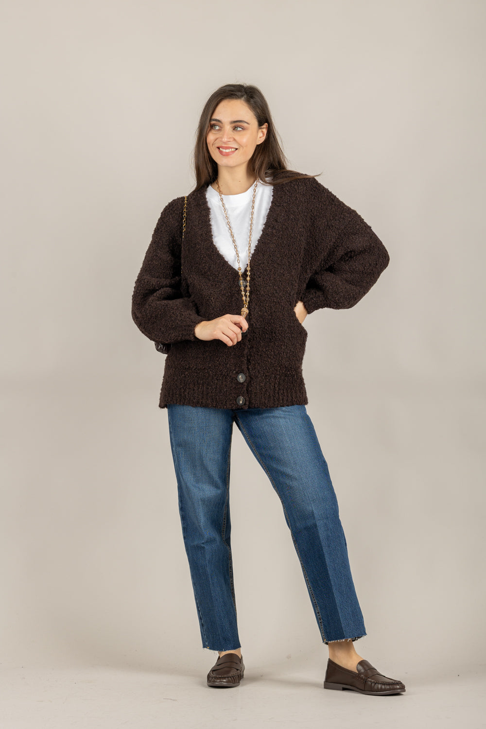 TENSIONE IN - D80768 - CARDIGAN 4 BOTTONI