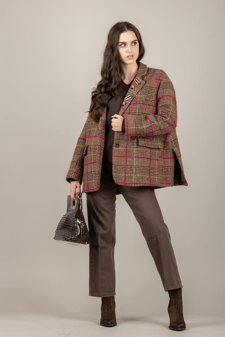 TENSIONE IN - 26B1303 - GIACCA PRINCIPE DI GALLES  CON SPILLE