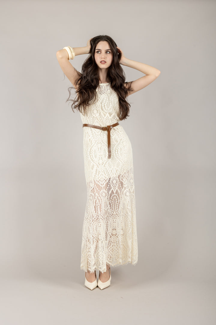 TENSIONE IN - S25XB32 - ABITO PIZZO CON CINTA