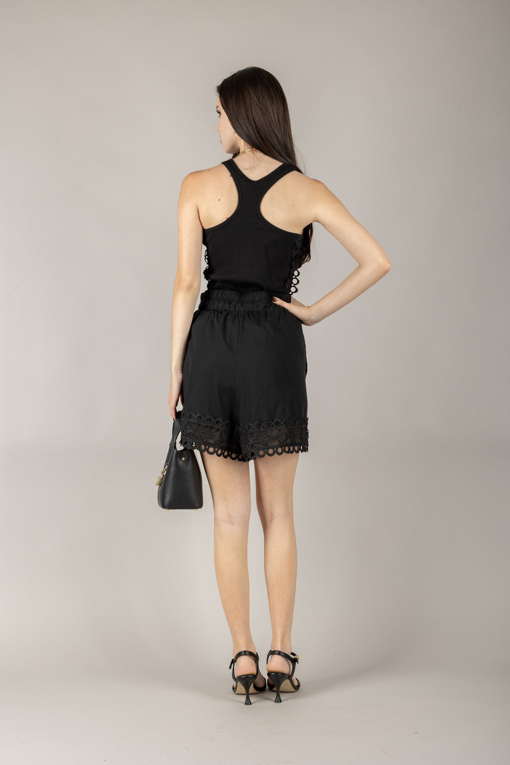 TENSIONE IN - S25PH77 - SHORTS IN PIZZO
