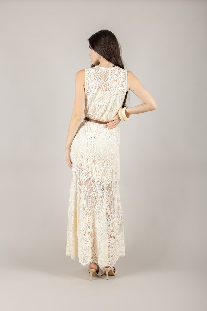 TENSIONE IN - S25XB32 - ABITO PIZZO CON CINTA