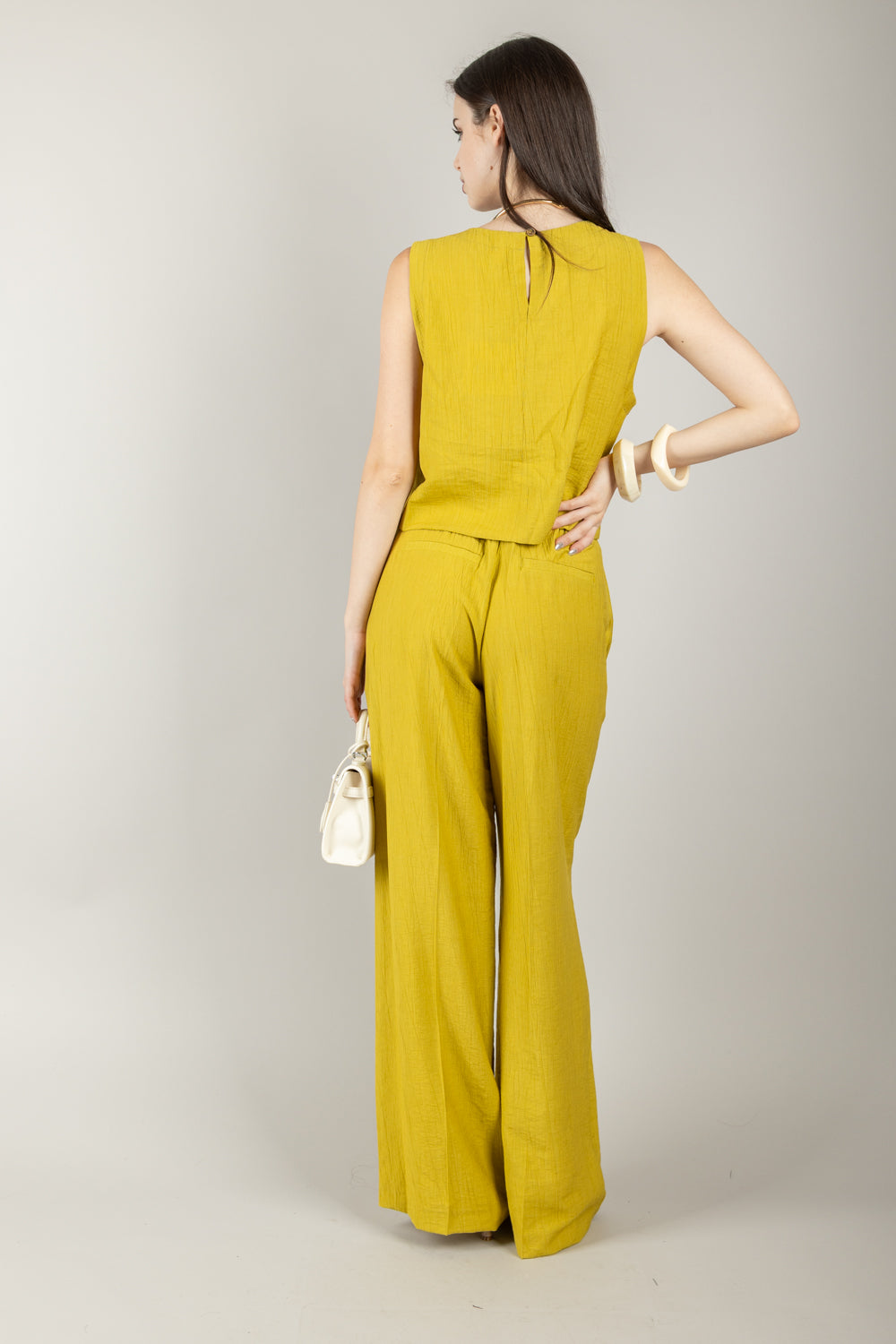 TENSIONE IN - 25P7772 - PANTALONE GOFFRATO CON CINTURA