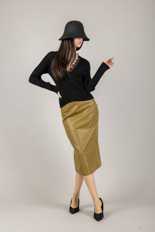 TENSIONE IN - W5HMJ54A418 - MAGLIA SCOLLO A V CON PIZZO
