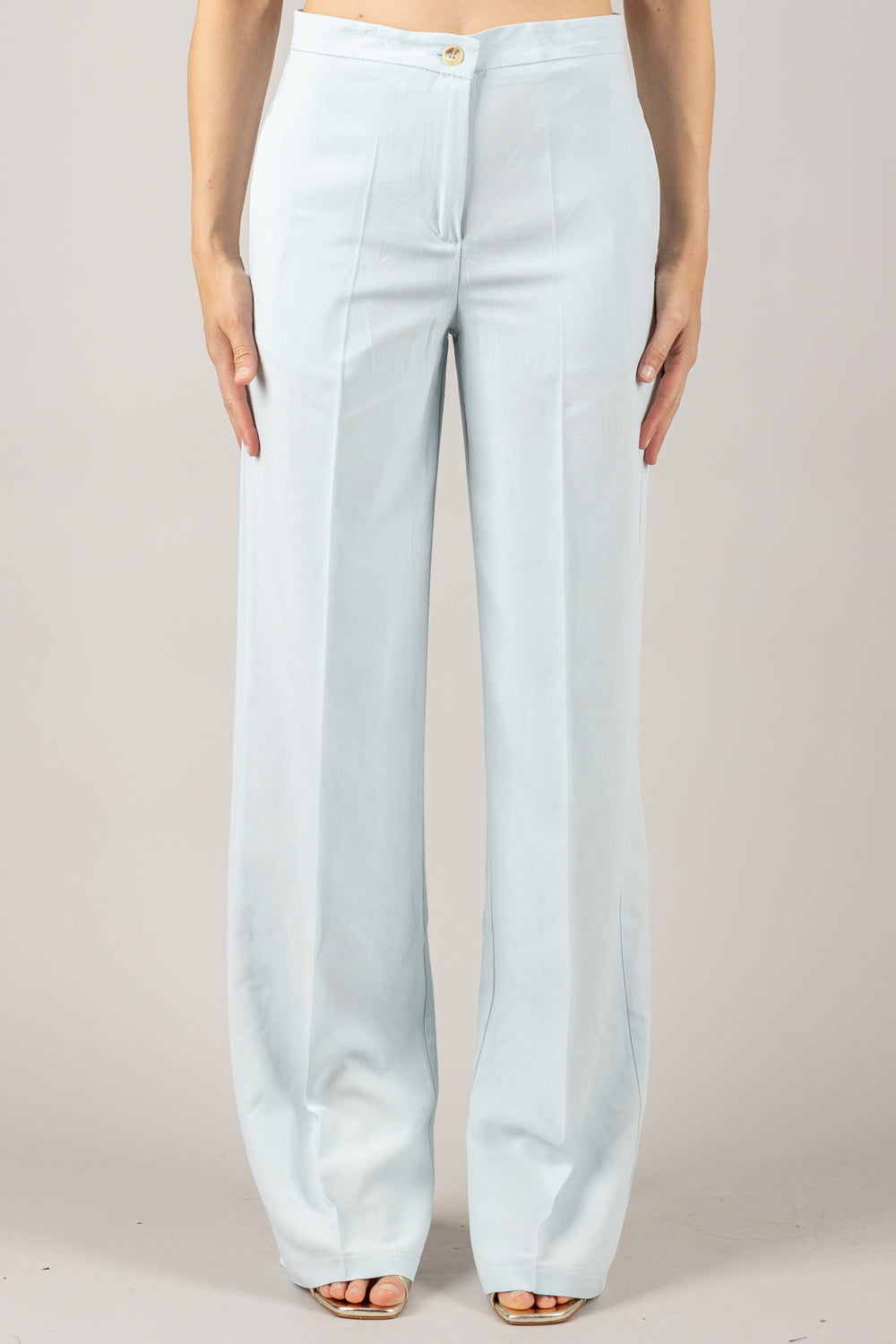 VICOLO - TD1877 - PANTALONE PALAZZO CON TASCA FILO