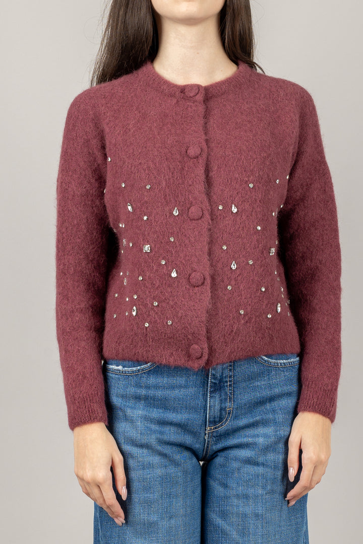 VICOLO - 55050F - CARDIGAN MOHAIR CON APPLICAZIONI