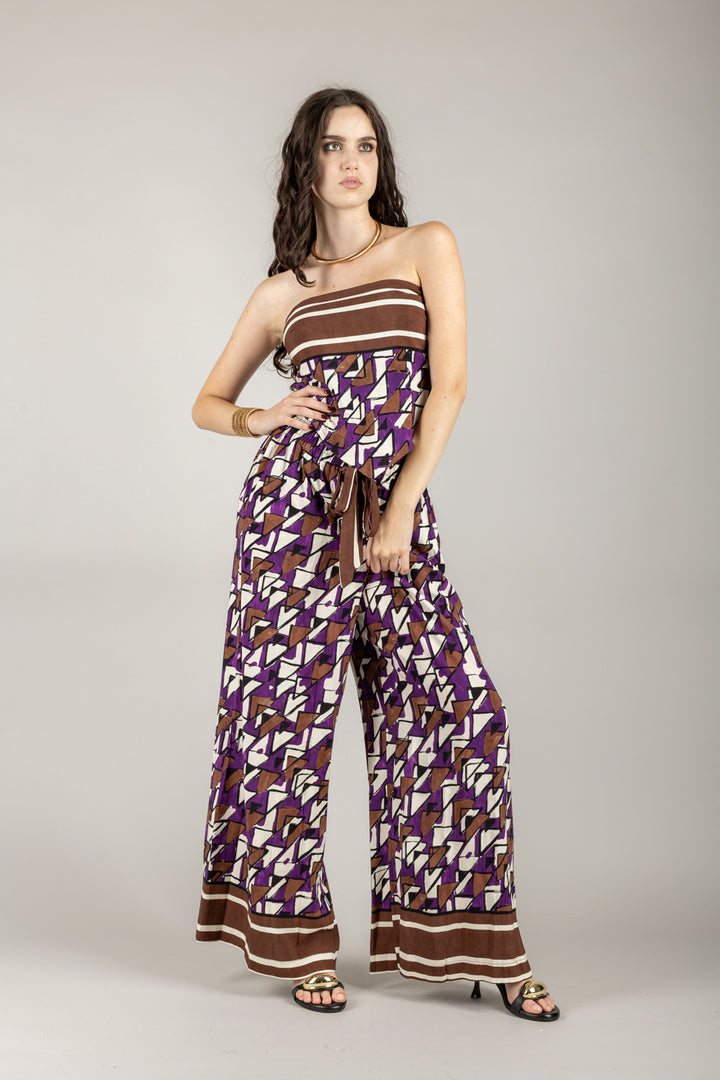 TENSIONE IN - SS251235 - TOP FOULARD FANTASIA GEOMETRICA