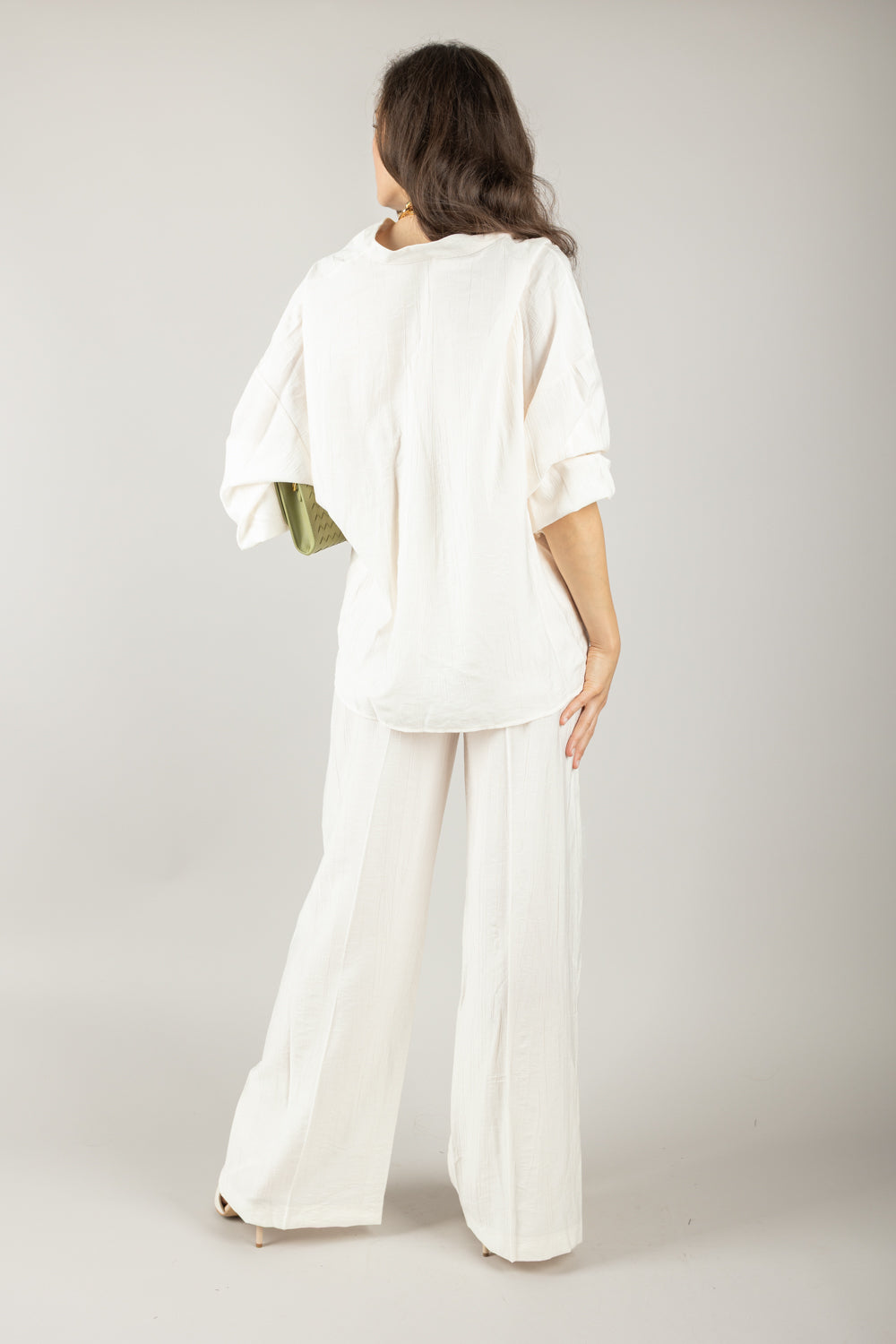 TENSIONE IN - 25P7772 - PANTALONE GOFFRATO CON CINTURA