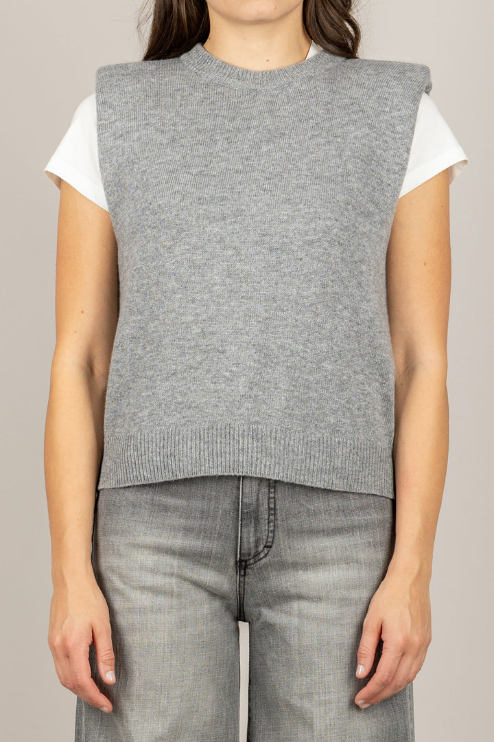 TENSIONE IN - D80088 - MAGLIA SMANICATA CON SPALLINE