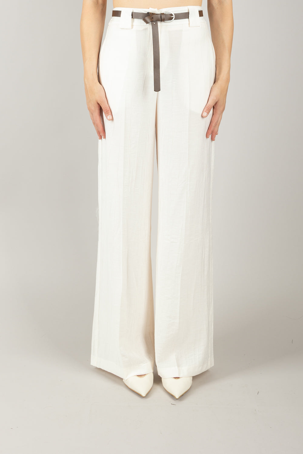 TENSIONE IN - 25P7772 - PANTALONE GOFFRATO CON CINTURA