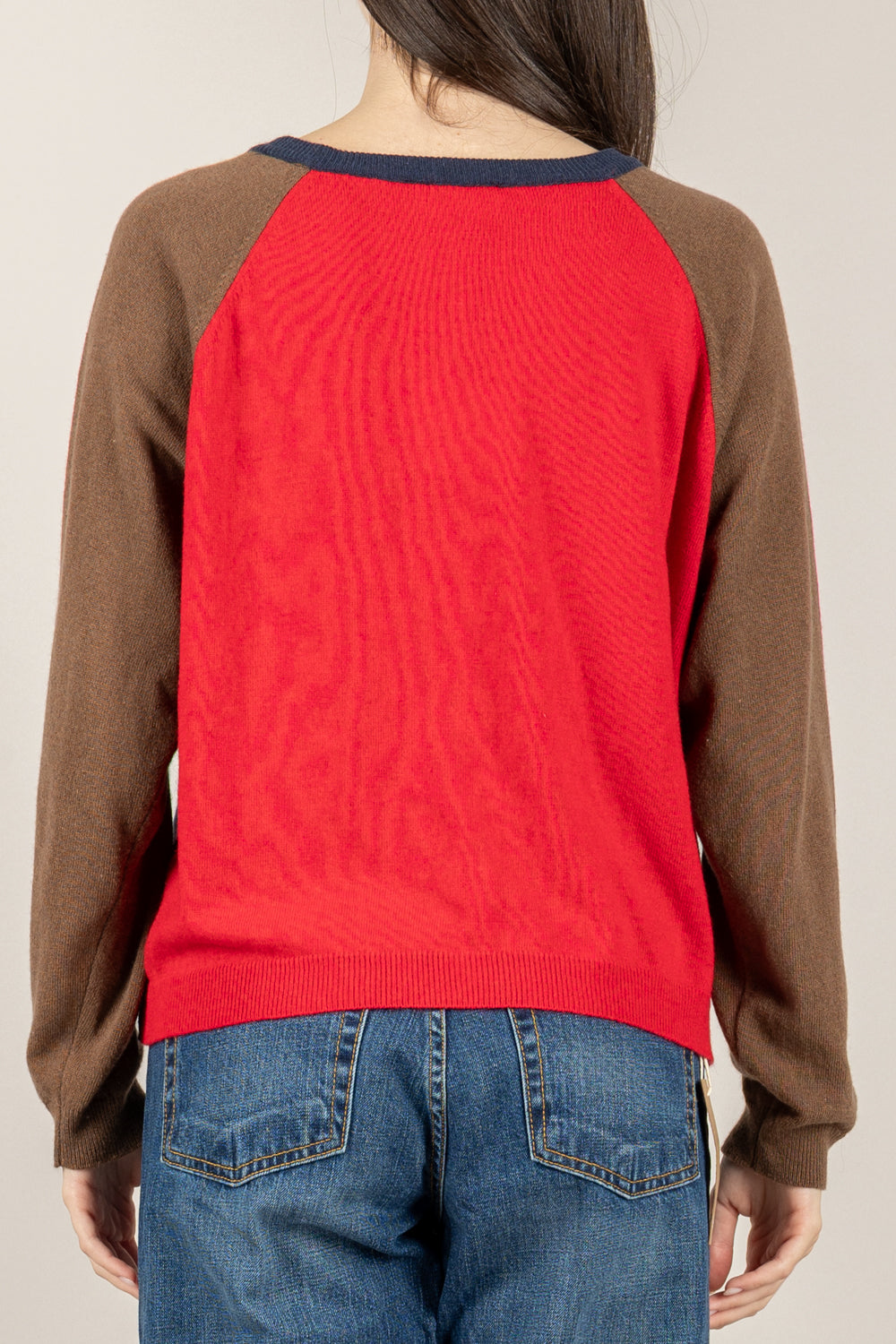 VICOLO - 22145F - MAGLIA TRE COLORI SCOLLO A BARCA