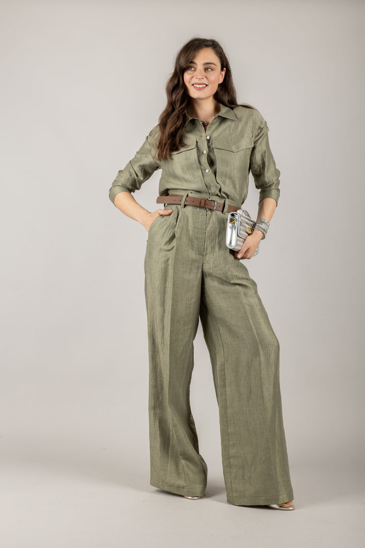 VICOLO - TD1890 - CAMICIA CORTA CON TASCONI