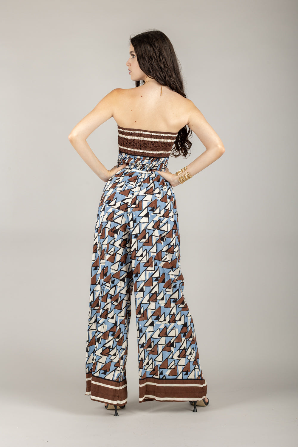 TENSIONE IN - SS251235 - TOP FOULARD FANTASIA GEOMETRICA