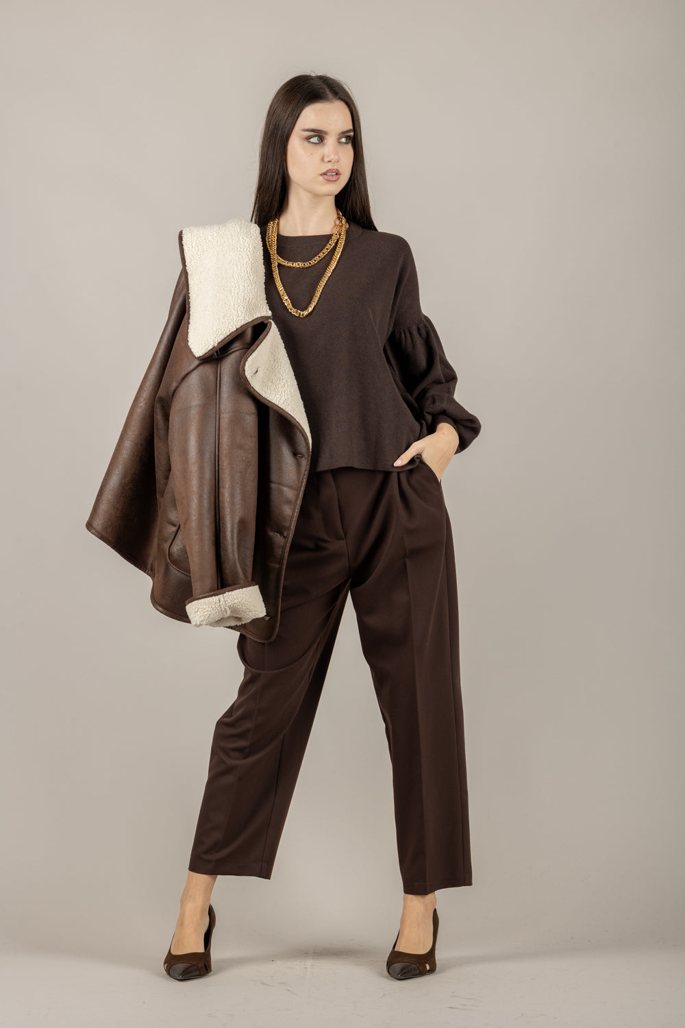 IMPERIAL - PEY7KIC - PANTALONE CARROT CON PINCES