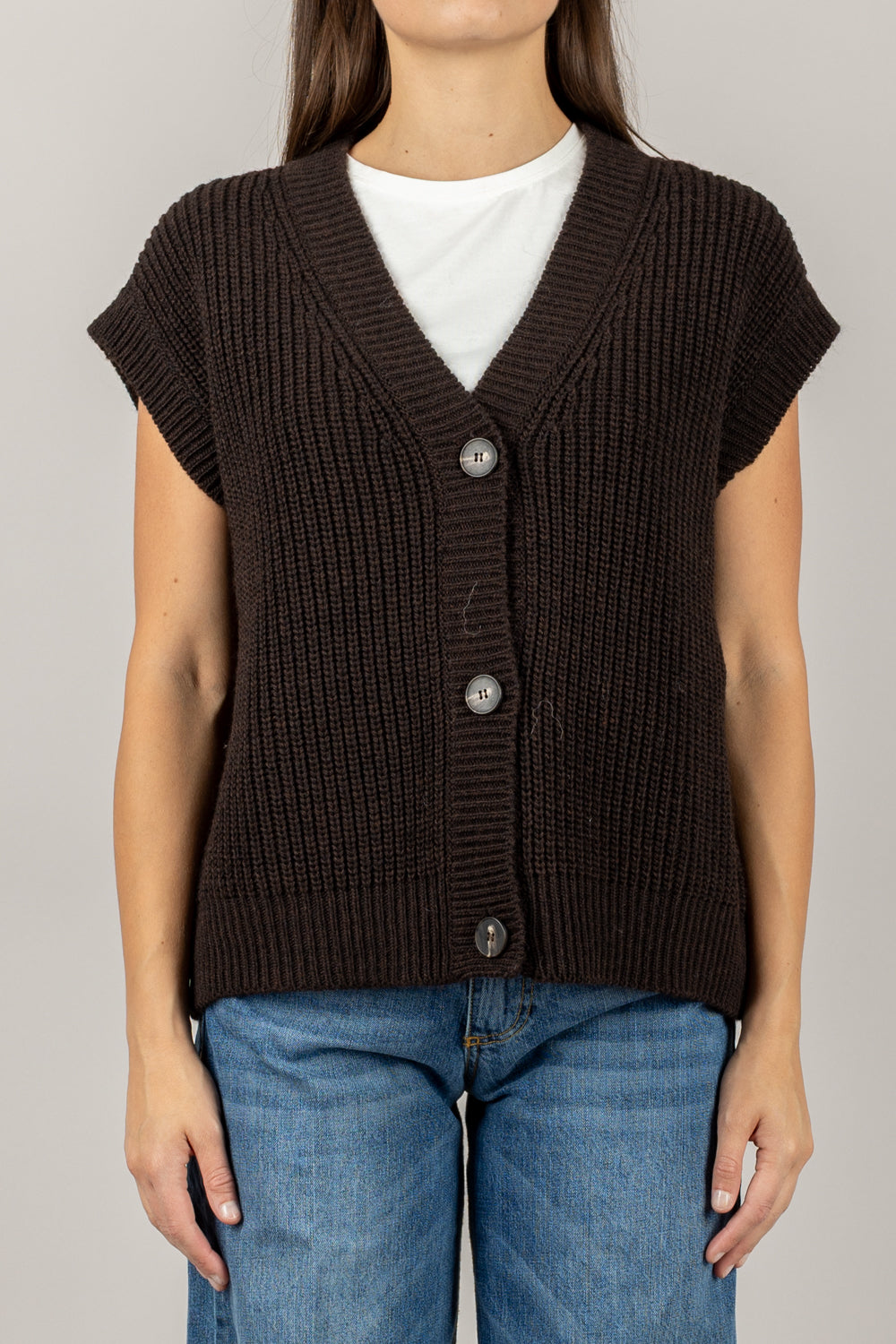 TENSIONE IN - D80941 - GILET OVER TRE BOTTONI