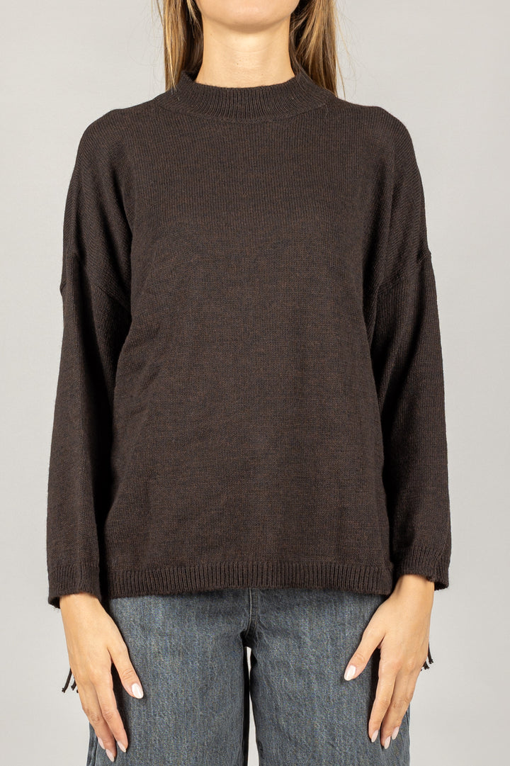 VICOLO - 77226F - MAGLIA OVER CON FRANGE