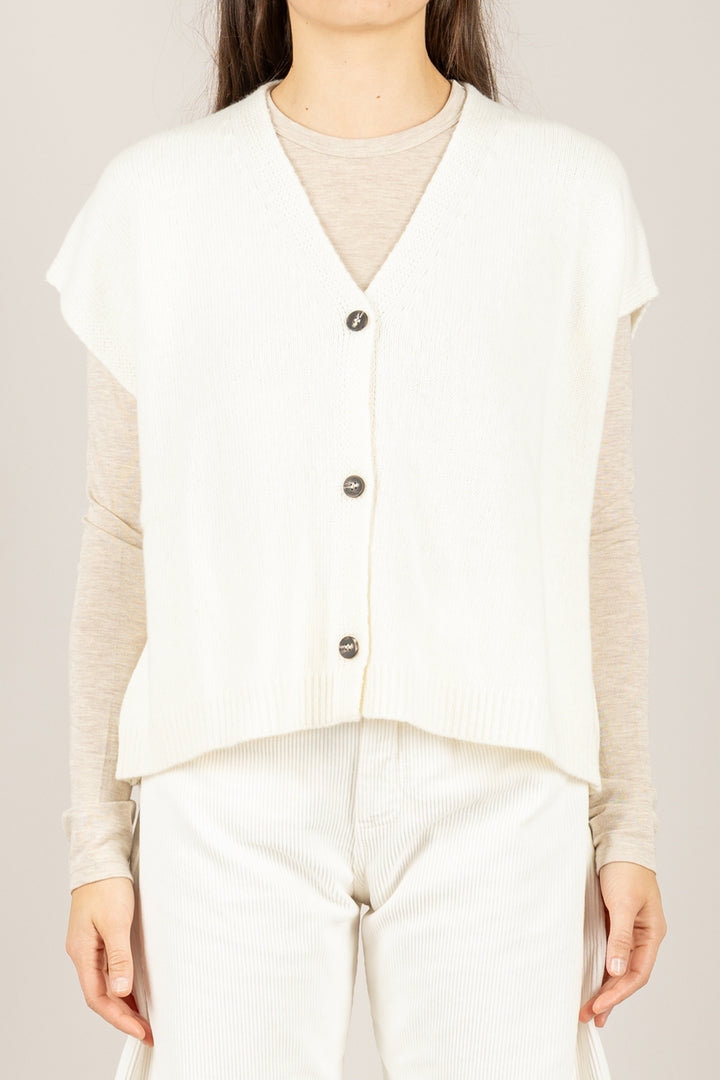 TENSIONE IN - D80014 - GILET SCOLLO A V CON BOTTONI