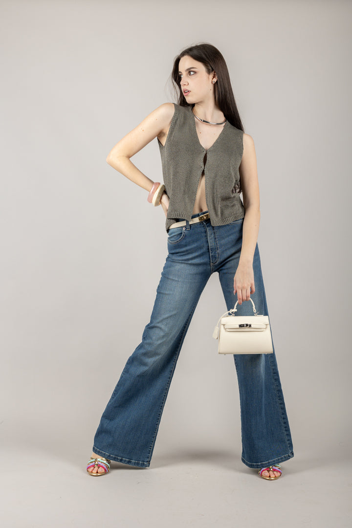 VICOLO - 55055D - GILET MAGLIA CON BOTTONI