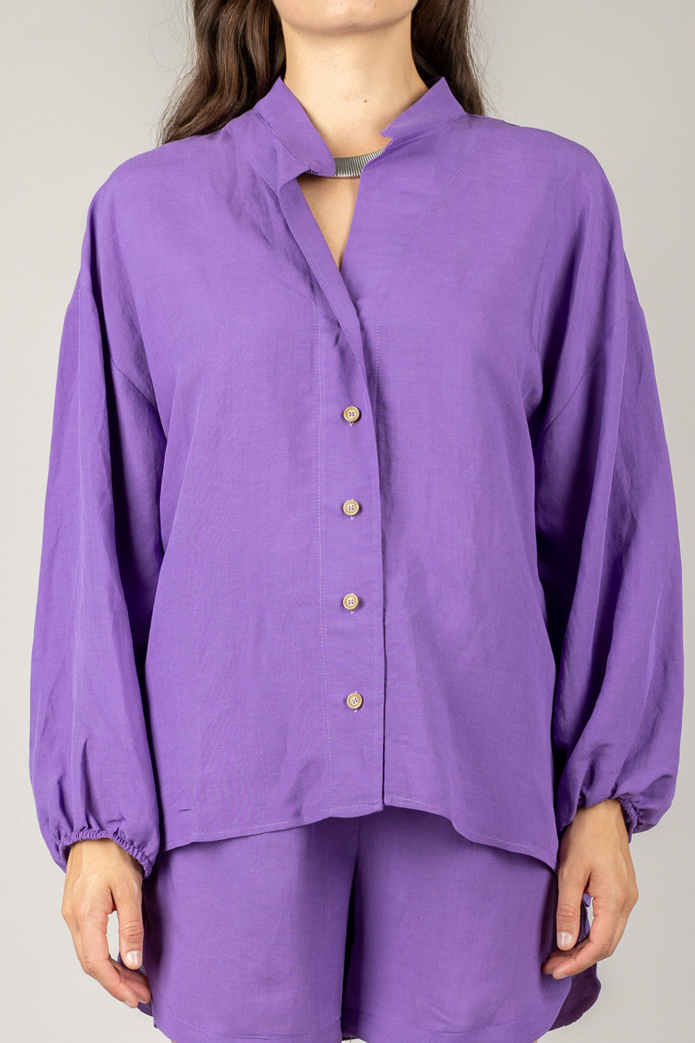 TENSIONE IN - 25C7864 - COMPLETO CAMICIA E SHORTS MISTO LINO