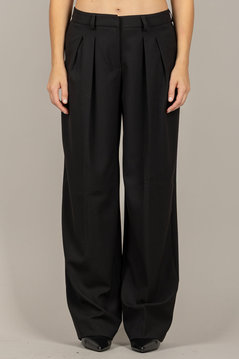 TENSIONE IN - W25P736 - PANTALONE PALAZZO CON PINCES