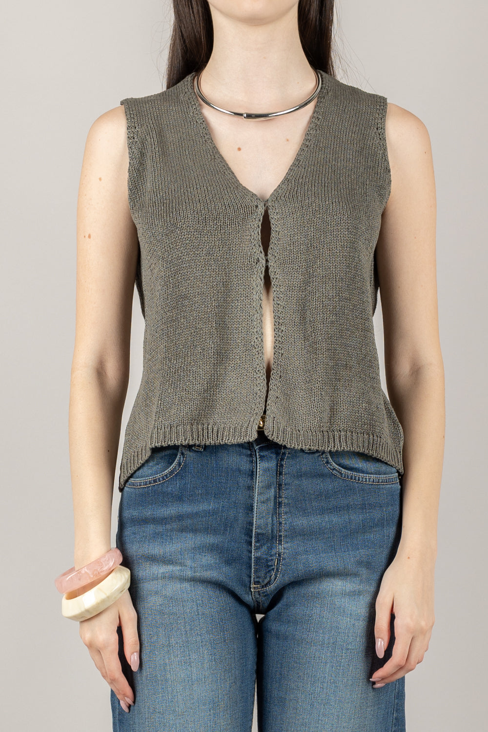 VICOLO - 55055D - GILET MAGLIA CON BOTTONI