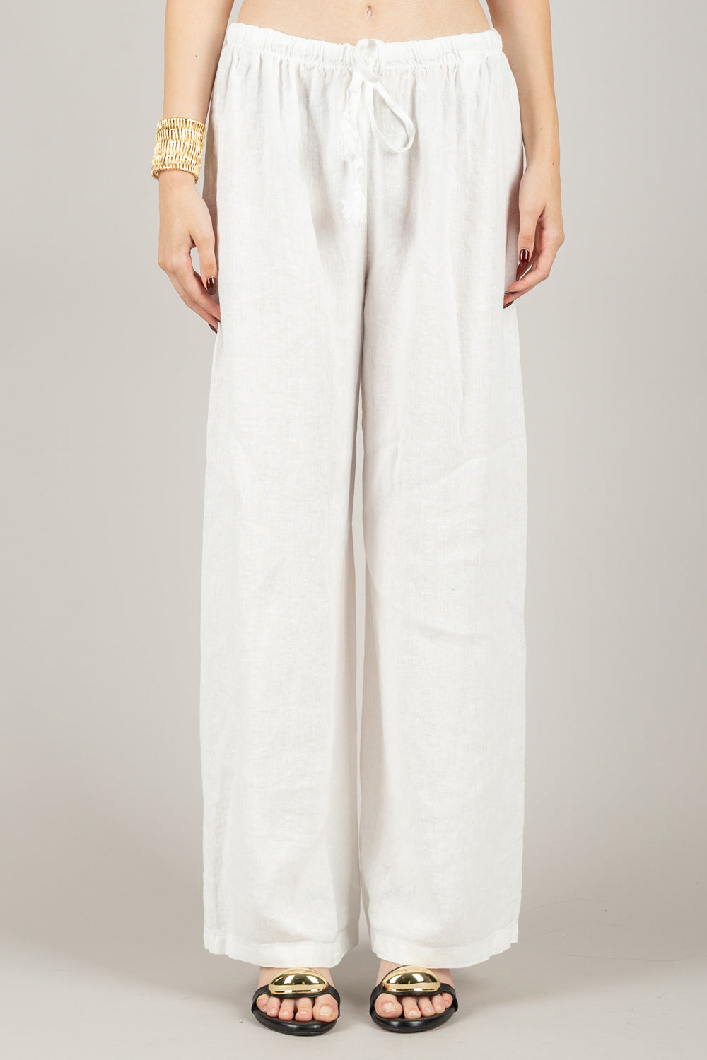 TENSIONE IN - S25PI61 - PANTALONE IN LINO A PALAZZO