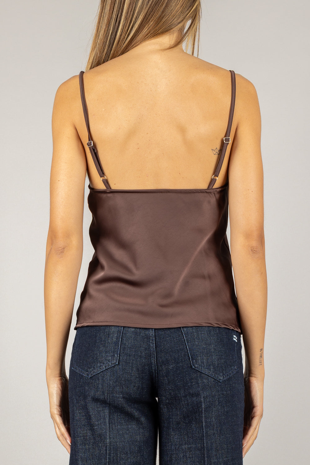 TENSIONE IN - 37634 - TOP SATIN CON PIZZO