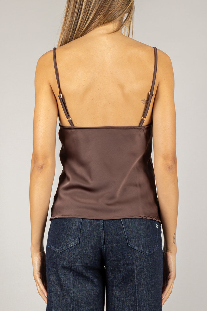 TENSIONE IN - 37634 - TOP SATIN CON PIZZO