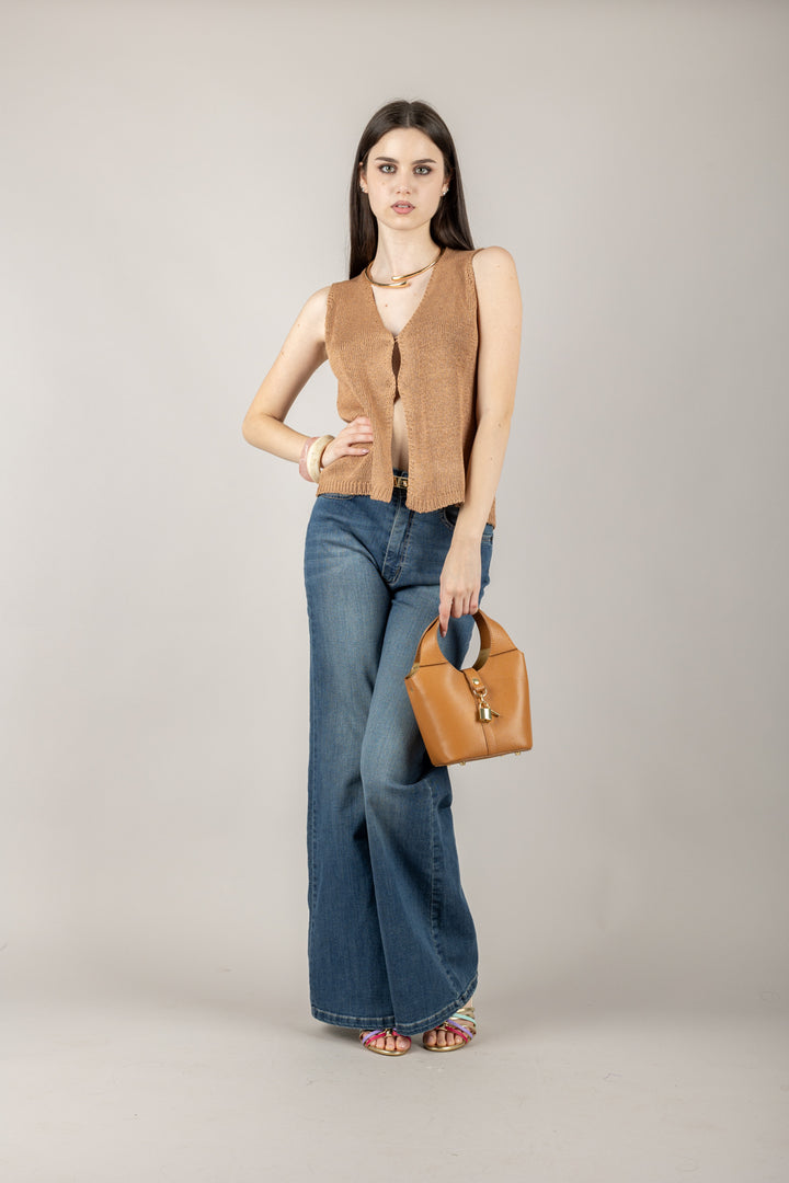 VICOLO - 55055D - GILET MAGLIA CON BOTTONI
