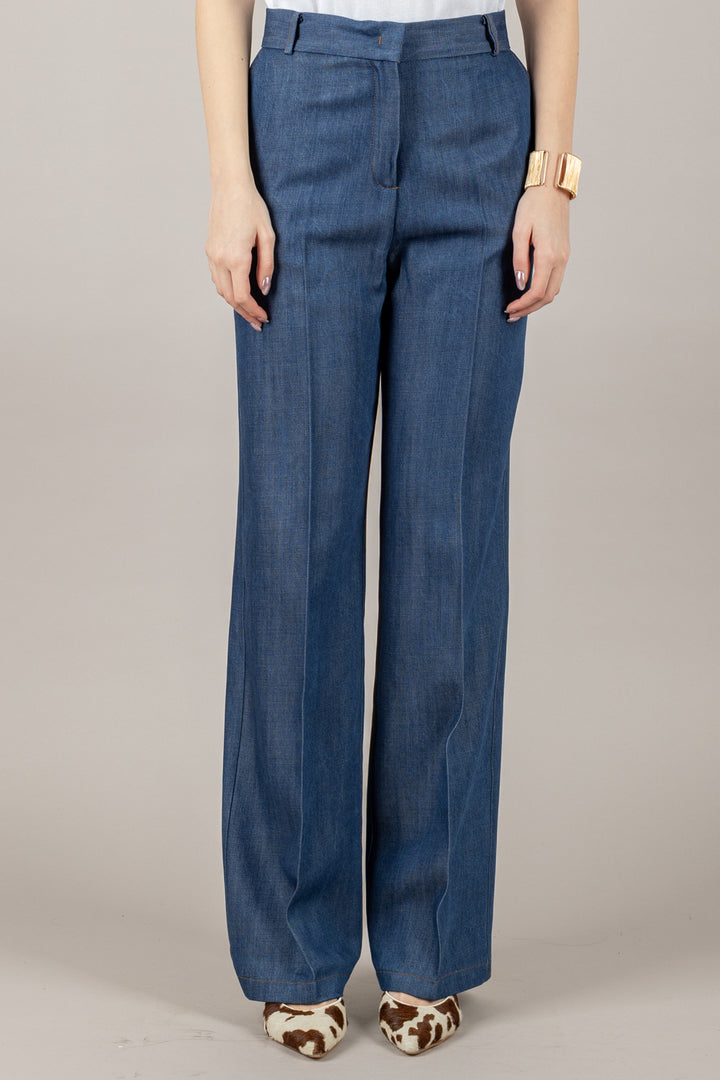 IMPERIAL - P9990023T - PANTALONE DENIM A PALAZZO