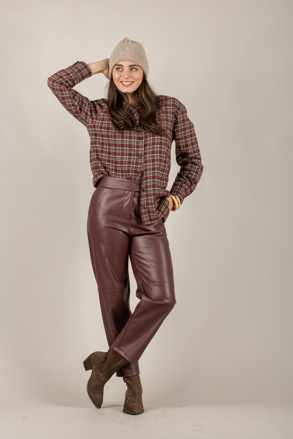 IMPERIAL - P6D5KGJ - PANTALONE ECOPELLE GAMBA DRITTA