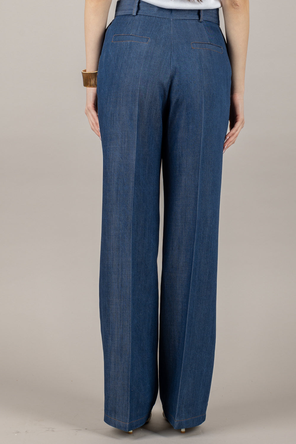 IMPERIAL - P9990023T - PANTALONE DENIM A PALAZZO