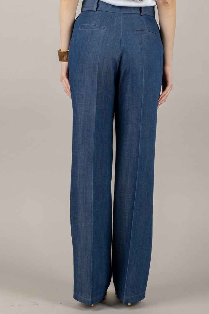 IMPERIAL - P9990023T - PANTALONE DENIM A PALAZZO