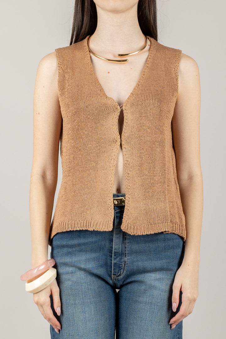 VICOLO - 55055D - GILET MAGLIA CON BOTTONI