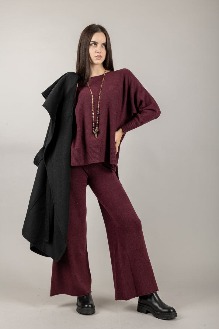 KONTATTO - FA100N - PANTALONE IN MAGLIA CON COULISSE