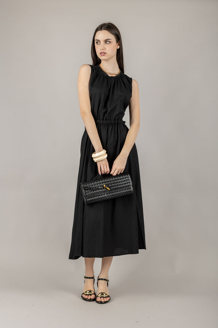 VICOLO - TD2312 - ABITO ELASTICATO CON SCOLLO PROFONDO SCHIENA