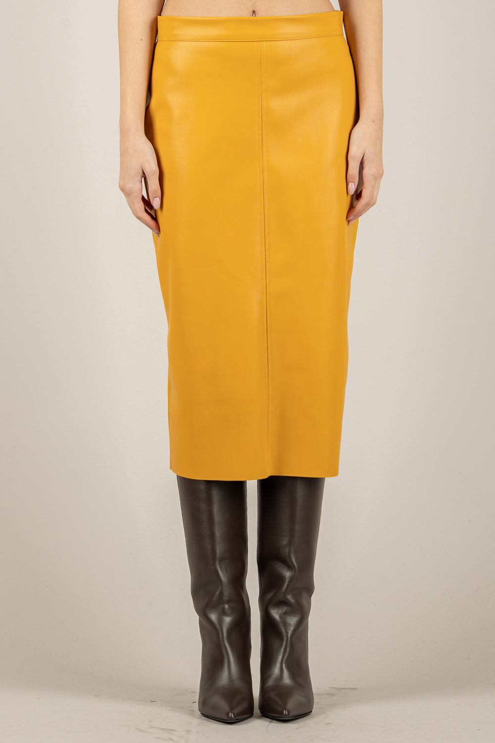 TENSIONE IN - N20087AT - GONNA MIDI IN ECOPELLE