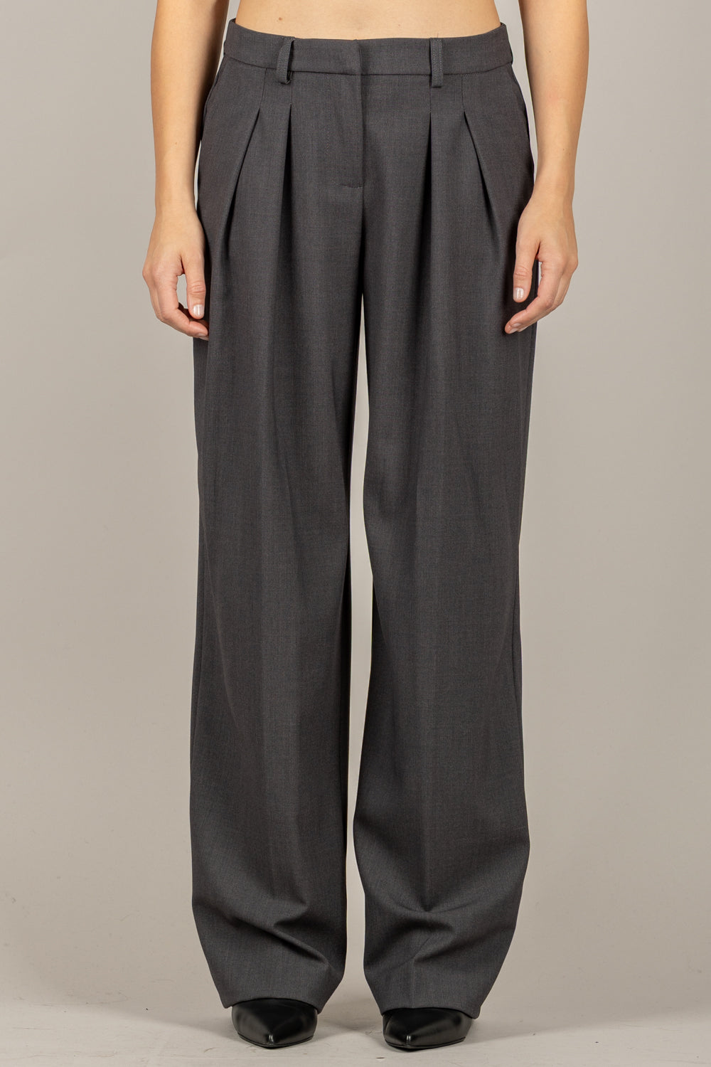 TENSIONE IN - W25P736 - PANTALONE PALAZZO CON PINCES