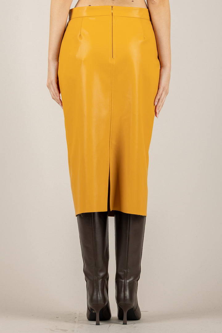 TENSIONE IN - N20087AT - GONNA MIDI IN ECOPELLE