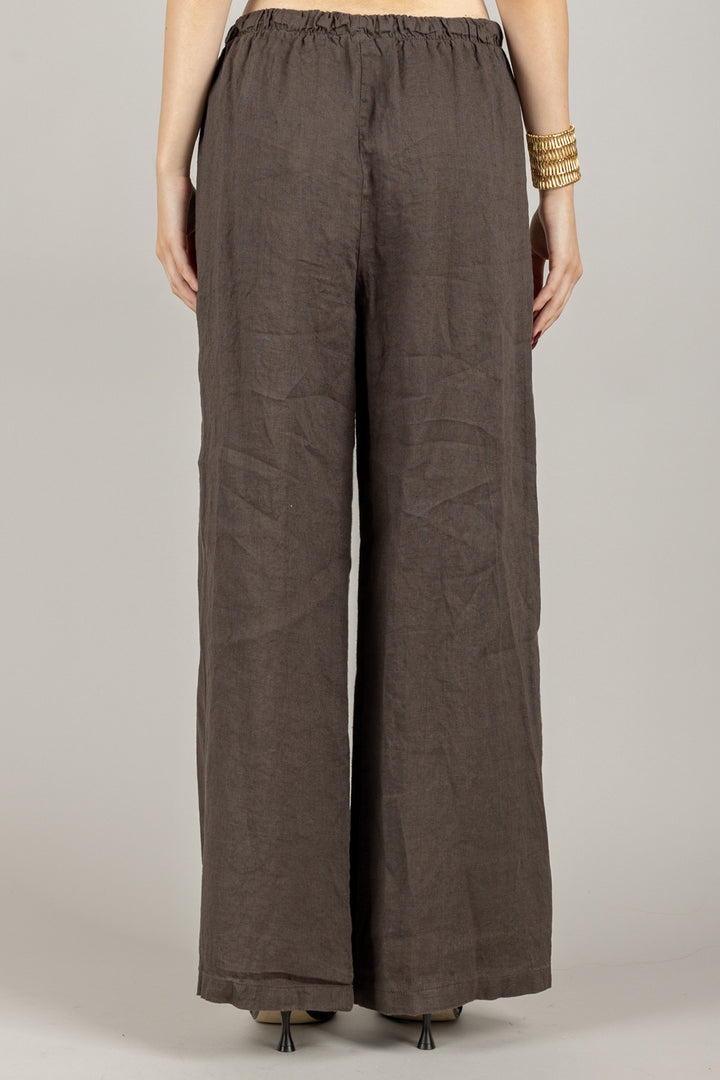 TENSIONE IN - S25PI61 - PANTALONE IN LINO A PALAZZO