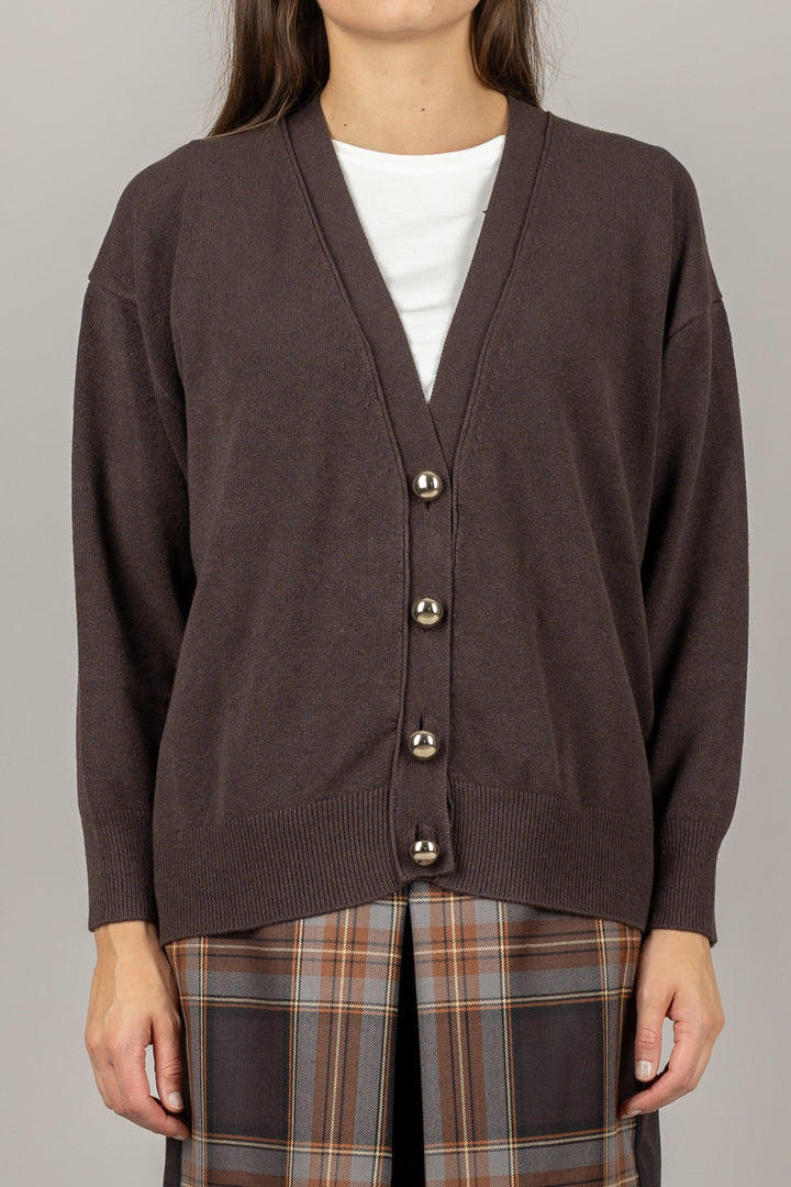 VICOLO - 77045F - CARDIGAN CON BOTTONI ORO