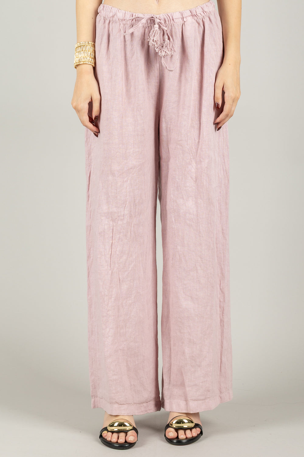 TENSIONE IN - S25PI61 - PANTALONE IN LINO A PALAZZO